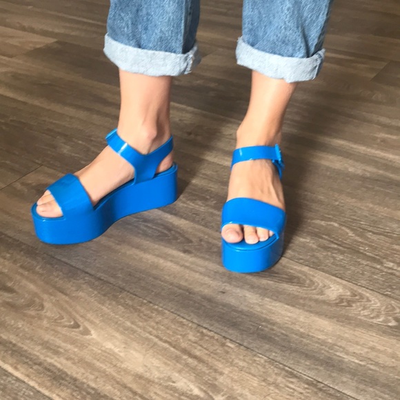 Melissa | Mar Flatform Jelly Sandal - Blue - Picture 2 of 3